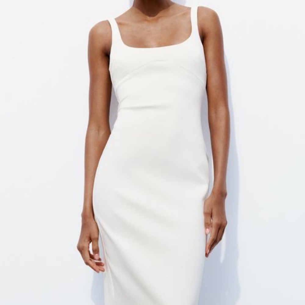 NWOT White Zara Midi Dress